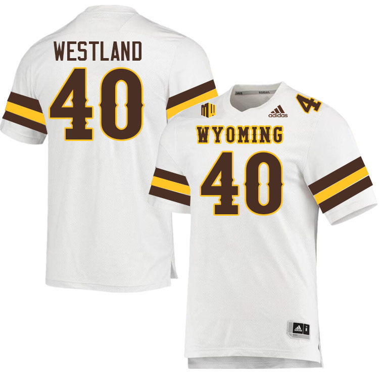 Wyoming Cowboys #40 Tyce Westland College Football Jerseys,Uniforms-White